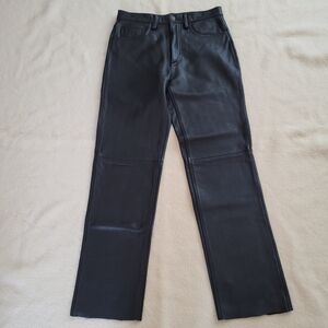 Vintage Black Leather Pants Women's Size 32 Lined By Leather Limited